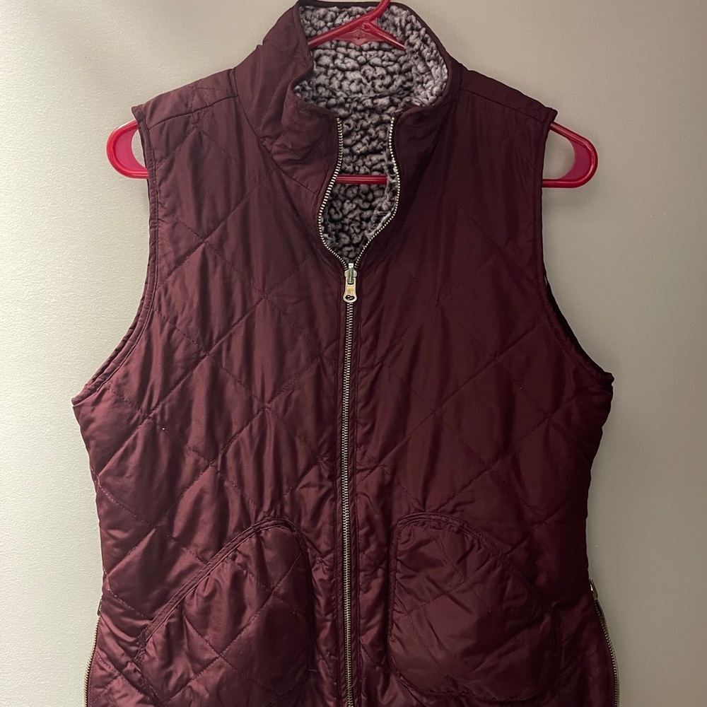 Maroon Fuff Vest Reversible